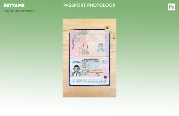 Модерен стил романски пасош прикачен шаблон за фото изглед